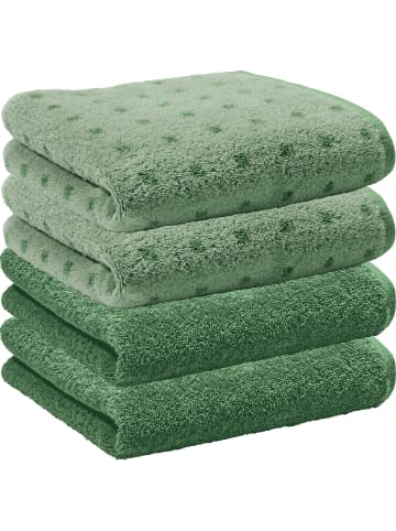 Erwin Müller Frottier, Jacquard Handtuch 4er-Pack Sigmaringen in jade