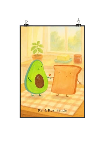 Mr. & Mrs. Panda Plakat Avocado Toast Design ohne Spruch in Weiß