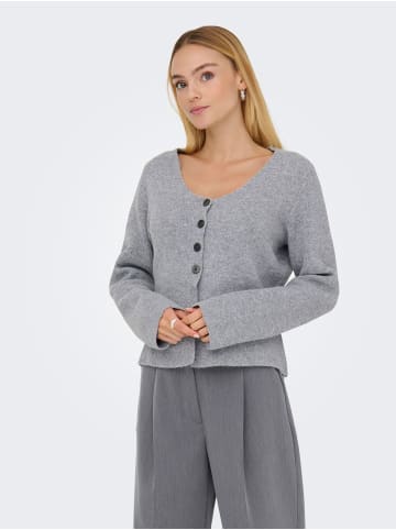 JDY Strickjacke in Medium Grey Melange