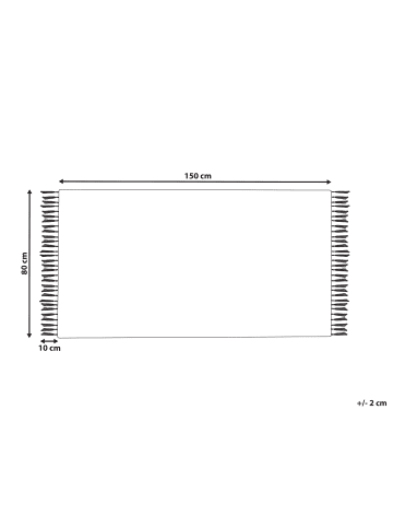 Beliani Geflochtener Teppich KALFA in Bunt/Beige/Braun - (W) 80 x (H) 0.6 x (L) 150 cm