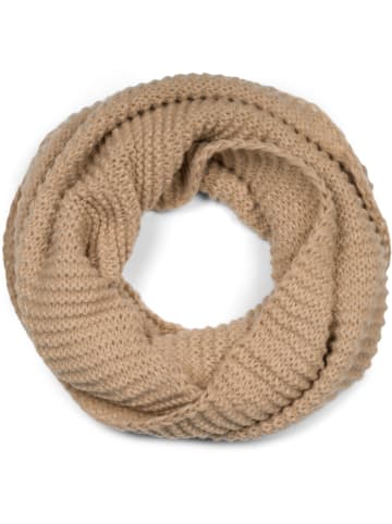 styleBREAKER Strickloop mit Wellenmuster in Hellbraun