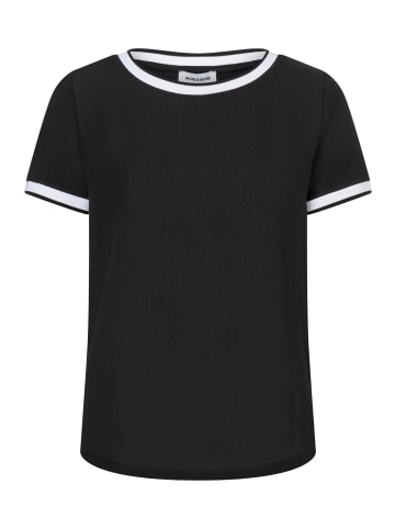 More & More Blusenshirt mit Kontrastabschlüssen in black