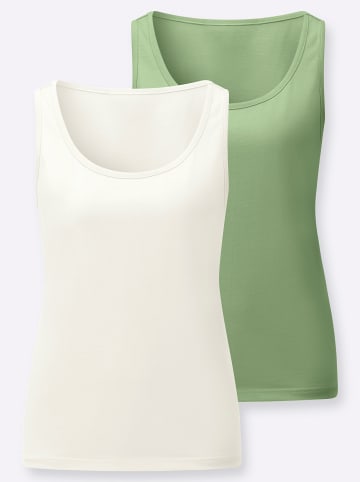 WITT WEIDEN 2er-Pack Shirttops in eucalyptus + ecru