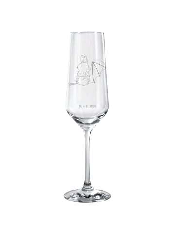 Mr. & Mrs. Panda Sektglas Fledermaus Sitzen ohne Spruch in Transparent