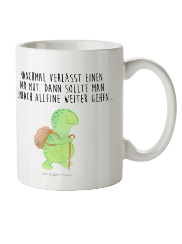 Mr. & Mrs. Panda Kindertasse Schildkröte Wanderer mit Spruch in Weiß