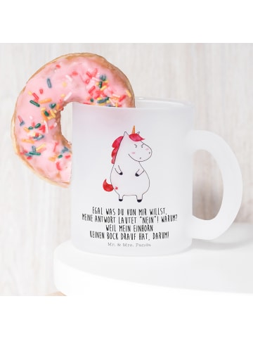 Mr. & Mrs. Panda Glas Einhorn Wut mit Spruch in Transparent