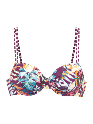 Venice Beach Bügel-Bikini-Top in bordeaux bedruckt