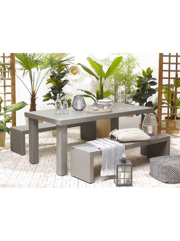 Beliani 3-tlg Gartentisch Set TARANTO in Grau