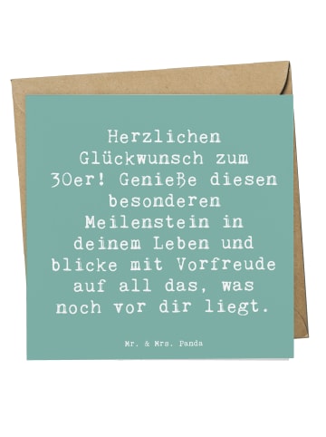 Mr. & Mrs. Panda Einladungskarte Spruch 30. Geburtstag mit Spruch in Meeresbrise