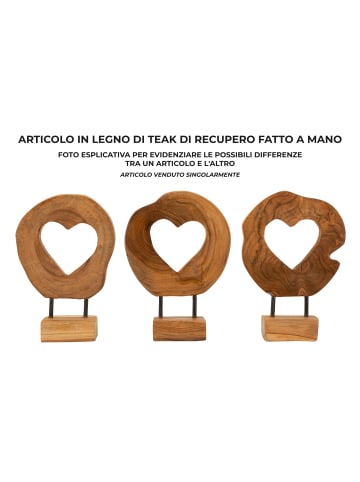 Mauro Ferretti Braune Holzskulptur, 20 x 10 x 28 cm