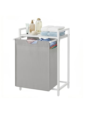 VASAGLE Wäschekorb Brenta in Weiß-Grau - (B)33 x (H)72 x (T)50 cm
