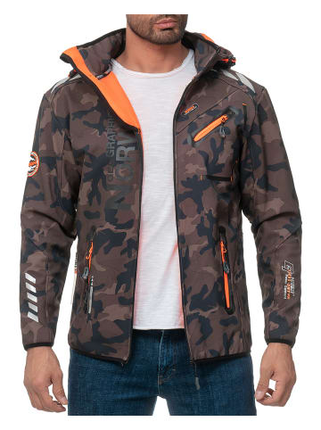 Geographical Norway Herren Regular Fit Softshelljacke in Kaki-Orange