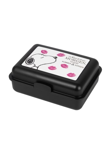 Snoopy The Peanuts Brotdose mit Trennwand Snoopy - Ein Kuss am Morgen in schwarz