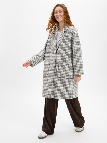 Marie Lund Mantel Hella in anthrazit ecru - 0001