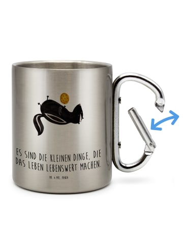 Mr. & Mrs. Panda Camping Tasse Stinktier Ball mit Spruch in Silber