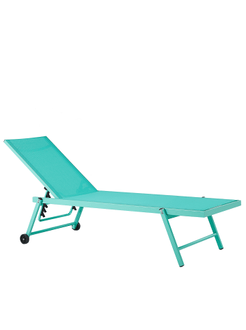 Beliani Gartenliege PORTOFINO in Grün - (W) 198 x (H) 32 x (L) 65 cm