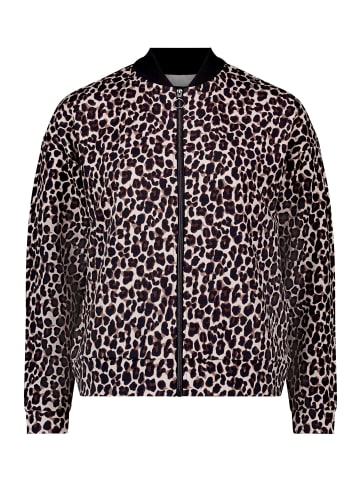 Betty Barclay Sweatjacke mit Leoprint in Schwarz/Beige