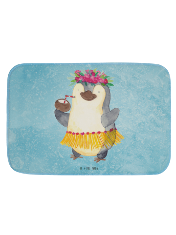 Mr. & Mrs. Panda Duschvorleger Pinguin Kokosnuss ohne Spruch in Eisblau
