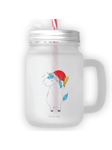 Mr. & Mrs. Panda Trinkglas Mason Jar Einhorn Weihnachtsmann ohne... in Transparent