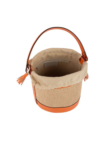 IZIA Bucket Bag Aus Raffiabast in Orange