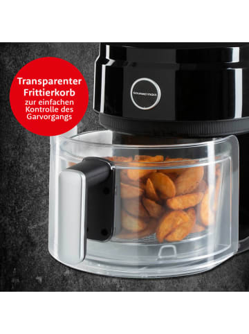 Gourmetmaxx GOURMETmaxx Heißluft-Fritteuse Digital mit Glas-Garkorb - 3,3 l - schwarz