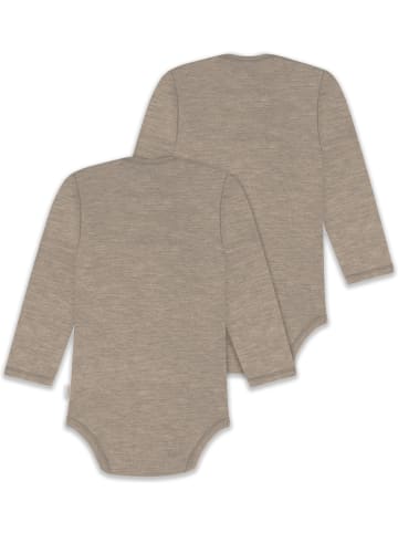 Normani Outdoor Sports 2er Pack Baby Merino Body Langarm Auckland in Beige