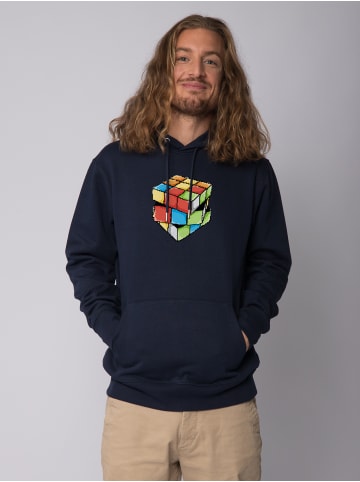 wat? Apparel Sweatshirt Pixel Zauberwürfel in Dunkelblau
