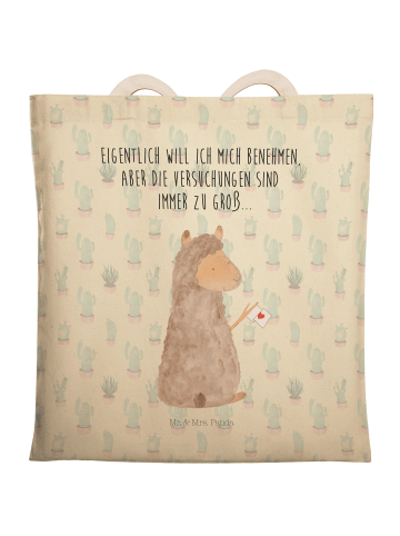 Mr. & Mrs. Panda Beutel Alpaka Fahne mit Spruch in Kaktus Grün