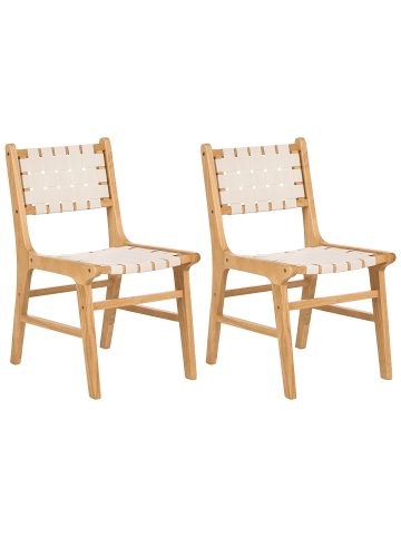 Beliani 2er-Set Esszimmerstuhl HUMBLE in Braun/Beige