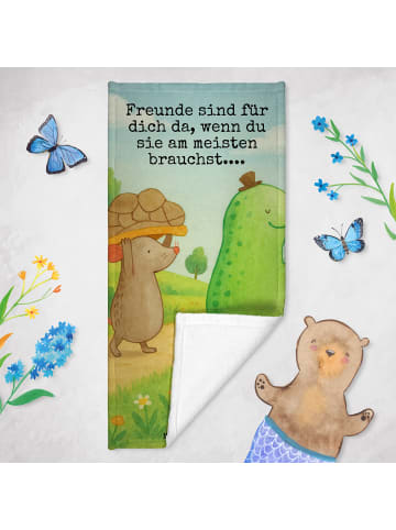 Mr. & Mrs. Panda Handtuch Schildkröte Maus Design mit Spruch in Gelb Pastell