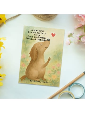 Mr. & Mrs. Panda Postkarte Hund Liebe Design mit Spruch in Weiß