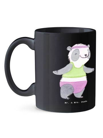 Mr. & Mrs. Panda Keramiktasse Turnen Eleganz mit Spruch in Schwarz