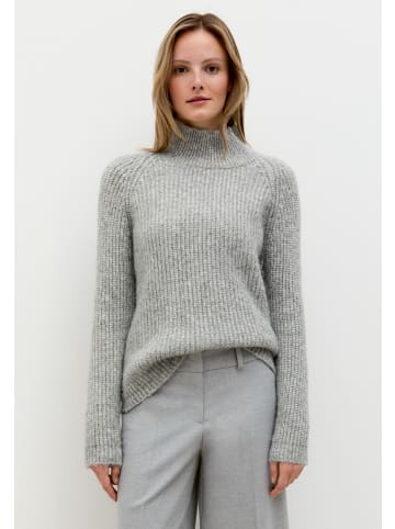 More & More schimmernder Rippstrickpullover in silvergrey melange