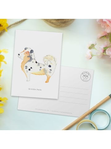 Mr. & Mrs. Panda Fotokarte Hund Australien Shepherd ohne Spruch in Weiß