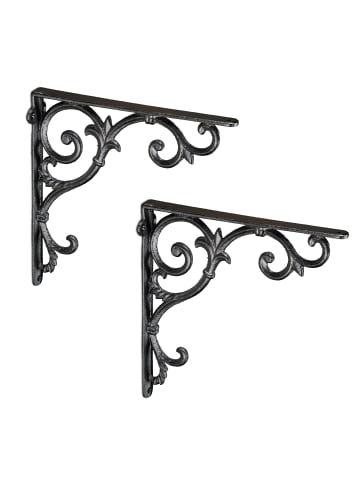 relaxdays 6 x Regalwinkel "Barocke Ornamente" in Schwarz