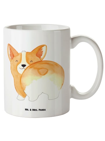 Mr. & Mrs. Panda Keramiktasse Corgi Po ohne Spruch in Weiß