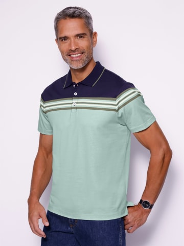 Sieh an! Kurzarm-Poloshirt in marine-kalkmint