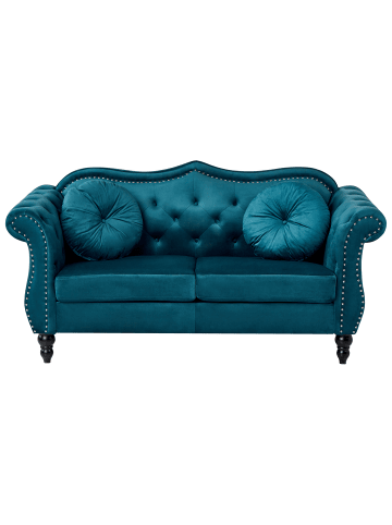 Beliani 2-Sitzer Sofa SKIEN in Blau/Schwarz - (W) 166 x (H) 86 x (L) 78 cm