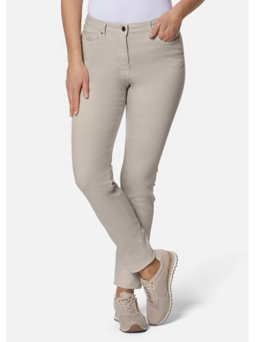 GOLDNER Kurzgröße:  Jeanshose Lange Freizeithose BELLA mit Formbund in kitt