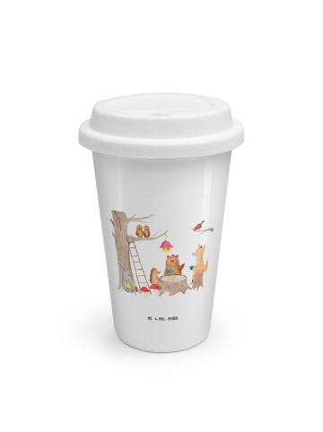 Mr. & Mrs. Panda Thermobecher Waldtiere Picknick ohne Spruch in Weiß