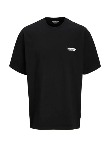 JACK & JONES Junior T-Shirt 'Retreat Typographic' in schwarz