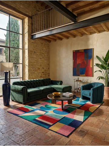 KADIMA DESIGN DAHLIA Teppich Wolle geometrisch modern zeitlos weich 140x200 Multi in Multi
