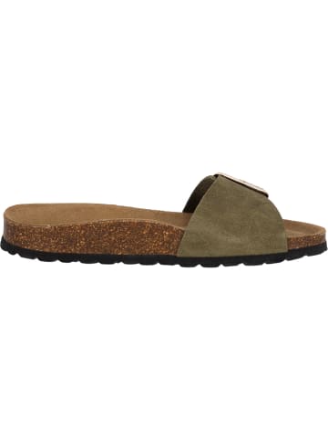 Palado Pantoletten Malta EGS Velours Premium Leather in Khaki