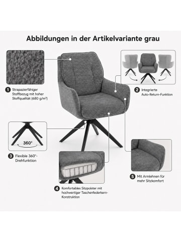 MCW 2er-Set Esszimmerstuhl Q37 Metall, Senfgelb