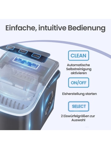 SONGMICS Eiswürfelmaschine Island in Schwarz - (B)25 x (H)32 x (T)31 cm