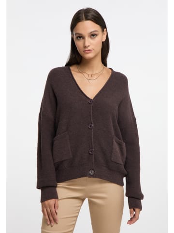 RISA Damen Strickjacke Mit Knöpfen in Braun