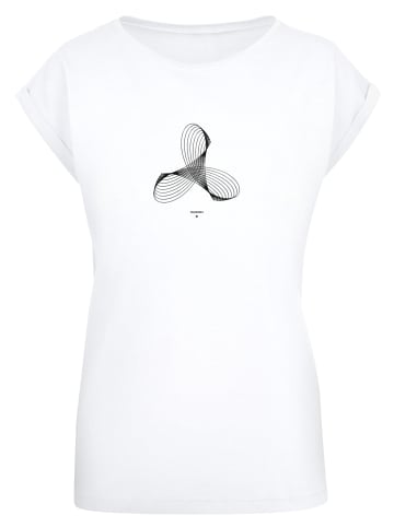 F4NT4STIC Extended Shoulder T-Shirt Geometrics in weiß
