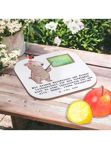 Mr. & Mrs. Panda Untersetzer für Gläser Schwimmen Trainerin Insp... in Weiß