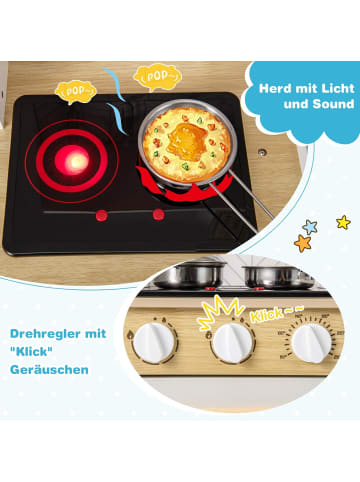 COSTWAY Kinderküche mit Zubehör in Weiß