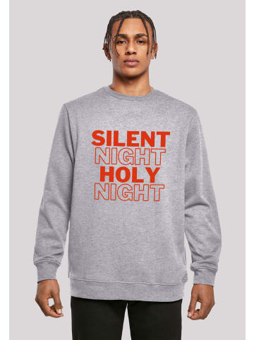 F4NT4STIC Sweatshirt Silent Night Holy Night Weihnachten in grau meliert